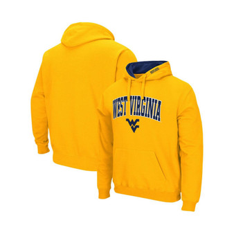 Men's Gold West Virginia Mountaineers Arch and Logo 3.0 Pullover Hoodie