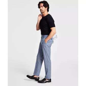 Men's Modern-Fit TH Flex Stretch Plaid Dress Pants