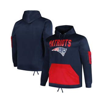 Men's Branded Navy New England Patriots Big and Tall Pullover Hoodie