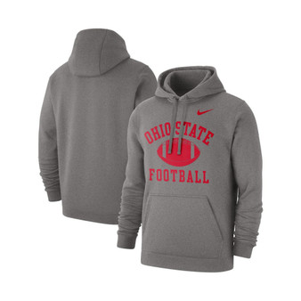 Men's Heathered Gray Ohio State Buckeyes Football Club Pullover Hoodie