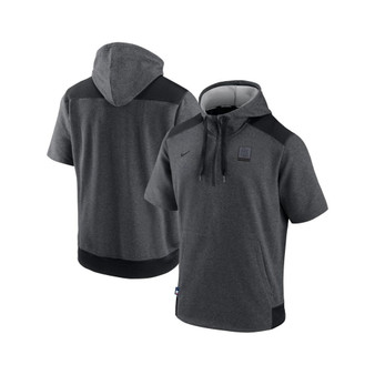 Men's Heathered Charcoal, Black St. Louis Cardinals Authentic Collection Dry Flux Performance Quarter-zip Short Sleeve Hoodie