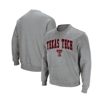 Men's Heather Gray Texas Tech Red Raiders Arch & Logo Crew Neck Sweatshirt