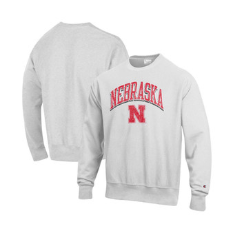 Men's Gray Nebraska Huskers Arch Over Logo Reverse Weave Pullover Sweatshirt