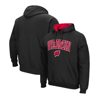 Men's Black Wisconsin Badgers Arch Logo 3.0 Pullover Hoodie