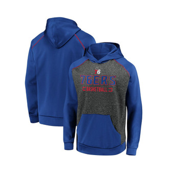 Men's Branded Heathered Charcoal, Royal Philadelphia 76ers Game Day Ready Raglan Pullover Hoodie