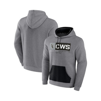 Men's Branded Heathered Gray, Black Chicago White Sox Iconic Steppin Up Fleece Pullover Hoodie