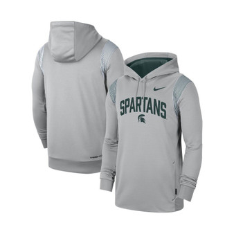 Men's Gray Michigan State Spartans 2022 Game Day Sideline Performance Pullover Hoodie