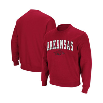 Men's Cardinal Arkansas Razorbacks Arch and Logo Crew Neck Sweatshirt