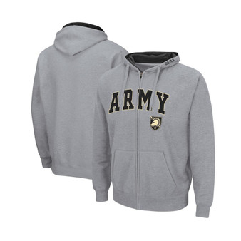 Men's Heathered Gray Army Black Knights Arch & Logo 3.0 Full-Zip Hoodie