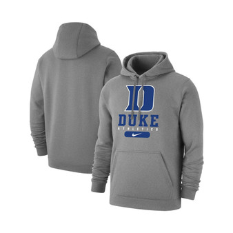 Men's Heathered Gray Duke Blue Devils Big and Tall Club Stack Fleece Pullover Hoodie