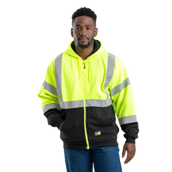 Men's Hi Vis Class 3 Color Block Hooded Sweatshirt Big & Tall