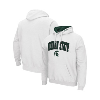 Men's White Michigan State Spartans Arch and Logo 3.0 Pullover Hoodie