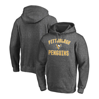 Men's Big and Tall Heathered Charcoal Pittsburgh Penguins Victory Arch Pullover Hoodie
