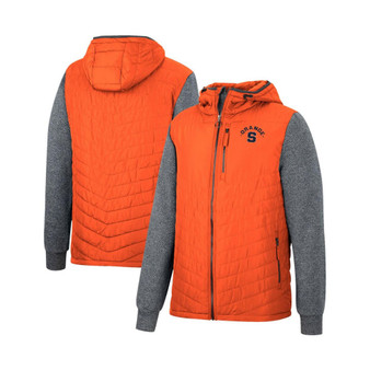 Men's Orange, Charcoal Syracuse Orange Course Herringbone Full-Zip Hoodie