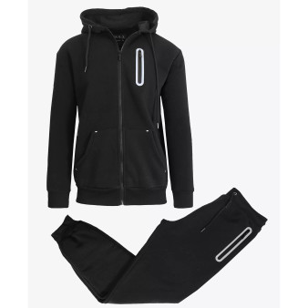 Men's Slim Fit Fleece-Lined Reflective Design Hoodie and Jogger Pants, 2 Piece Set