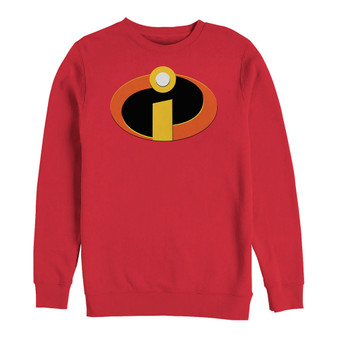 Disney Pixar Men's Incredibles Colored Logo Pocket, Crewneck Fleece