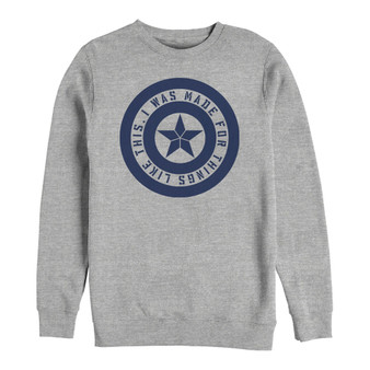 Marvel Men's Avengers Endgame Chest Shield I Was Made for Things Like This, Crewneck Fleece