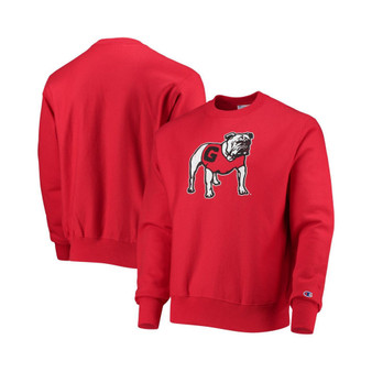 Men's Red Georgia Bulldogs Vault Logo Reverse Weave Pullover Sweatshirt