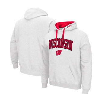 Men's White Wisconsin Badgers Arch Logo 2.0 Pullover Hoodie