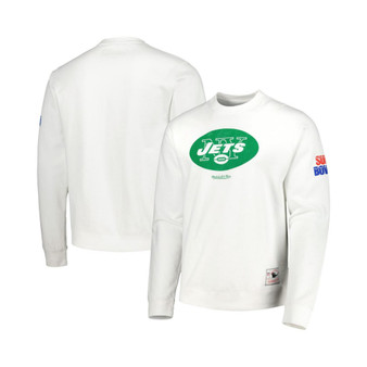 Men's White New York Jets VIP Rings Crew Sweatshirt