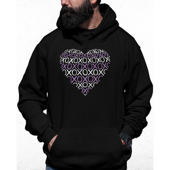 Men's XOXO Heart Word Art Hooded Sweatshirt