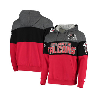 Men's Heathered Gray, Black Atlanta Falcons Extreme Fireballer Pullover Hoodie