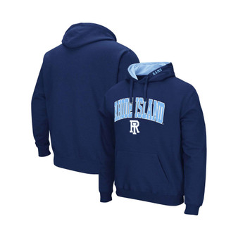 Men's Navy Rhode Island Rams Arch and Logo Pullover Hoodie