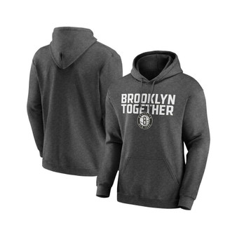 Men's Heathered Charcoal Brooklyn Nets Victory Earned Pullover Hoodie