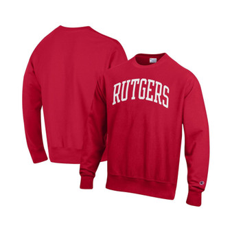 Men's Scarlet Rutgers Scarlet Knights Arch Reverse Weave Pullover Sweatshirt