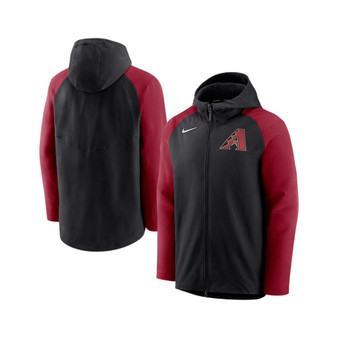 Men's Black, Red Arizona Diamondbacks Authentic Collection Performance Raglan Full-Zip Hoodie