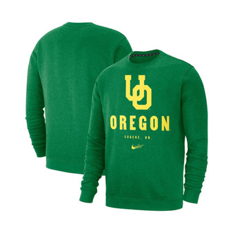 Men's Green Oregon Ducks Vault Stack Club Fleece Pullover Sweatshirt