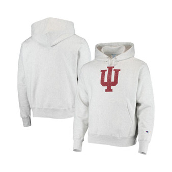 Men's Heathered Gray Indiana Hoosiers Team Vault Logo Reverse Weave Pullover Hoodie