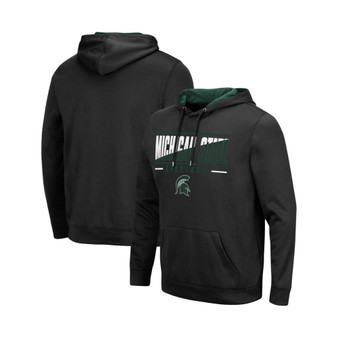 Men's Black Michigan State Spartans Slash Stack 2.0 Pullover Hoodie