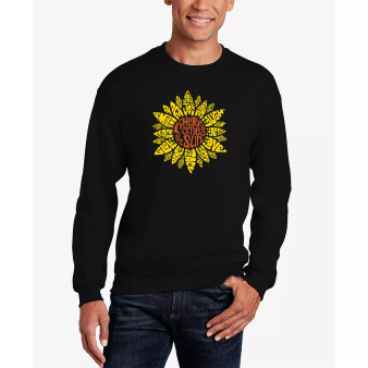 Men's Sunflower Word Art Crew Neck Sweatshirt