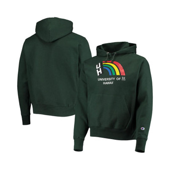 Men's Green Hawaii Warriors Vault Logo Reverse Weave Pullover Hoodie