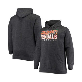 Men's Big and Tall Heathered Charcoal Cincinnati Bengals Practice Pullover Hoodie