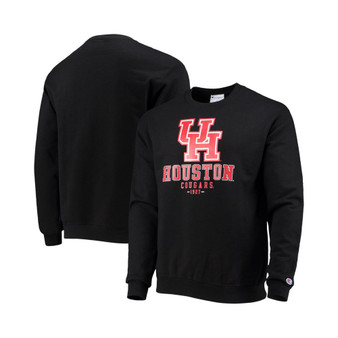Men's Black Houston Cougars Team Stack Power blend Pullover Sweatshirt