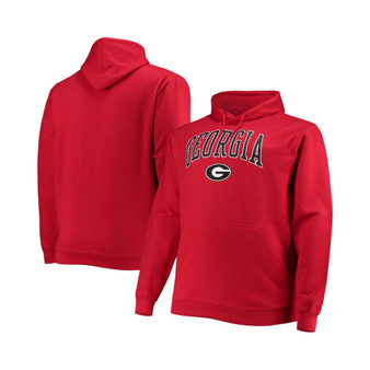 Men's Red Georgia Bulldogs Big and Tall Arch Over Logo Powerblend Pullover Hoodie