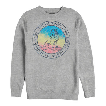 Disney Men's Lion King Pride Rock Simba Gradient, Crewneck Fleece