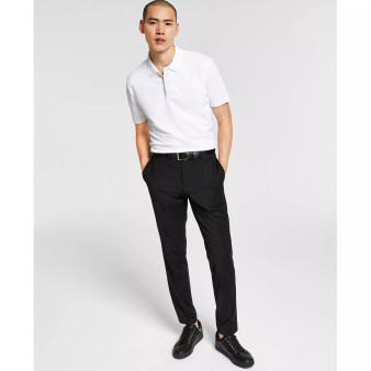 Men's Slim-Fit Superflex Stretch Solid Suit Pants