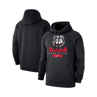 Men's Black Georgia Bulldogs Big and Tall Club Stack Fleece Pullover Hoodie