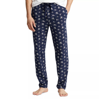 Men's Cotton-Blend Nautical-Inspired Printed Sleep Pants