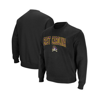 Men's Black ECU Pirates Arch & Logo Tackle Twill Pullover Sweatshirt