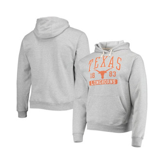 Men's Heathered Gray Texas Longhorns Volume Up Essential Fleece Pullover Hoodie