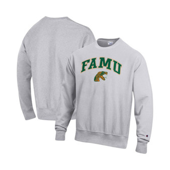Men's Heathered Gray Florida A&M Rattlers Arch Over Logo Reverse Weave Pullover Sweatshirt