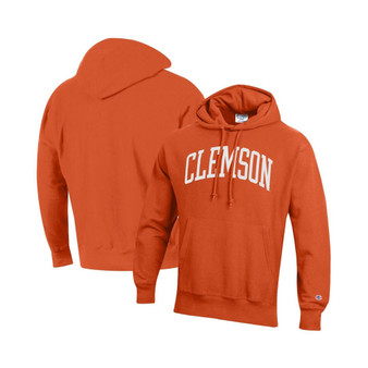 Men's Orange Clemson Tigers Team Arch Reverse Weave Pullover Hoodie