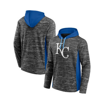Men's Branded Gray, Royal Kansas City Royals Instant Replay Color Block Pullover Hoodie