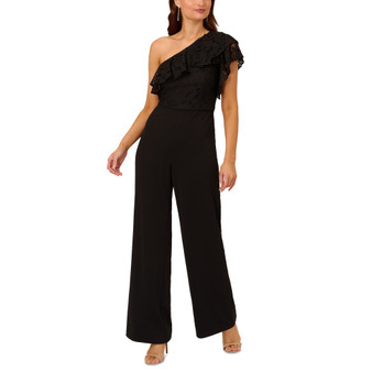 Women's One-Shoulder Lace-Bodice Jumpsuit