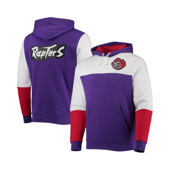 Men's Purple Toronto Raptors Hardwood Classics Fusion 2.0 Colorblock Pullover Hoodie