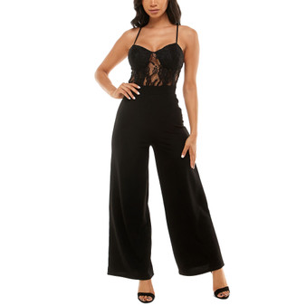 Juniors' Lace-Bodice Jumpsuit
